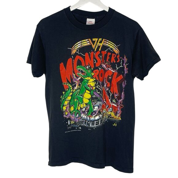 Vintage 1988 Van Halen Monsters Of Rock Band Large Black Shirt Tour (fits M) USA